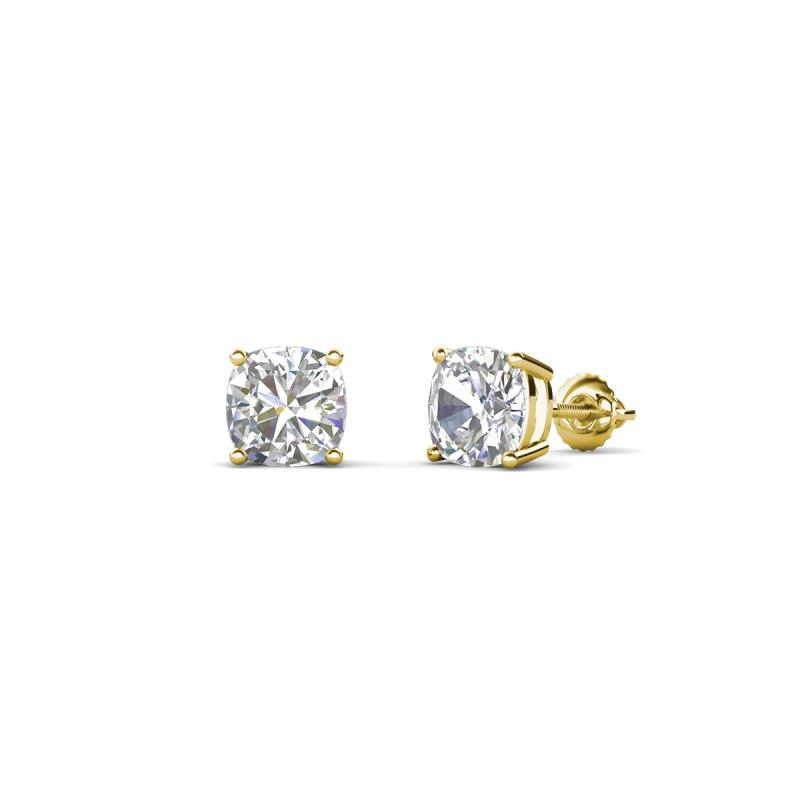 Alida 0.74 ctw (4.00 mm) Cushion Shape Natural Diamond Solitaire Women Stud Earrings 