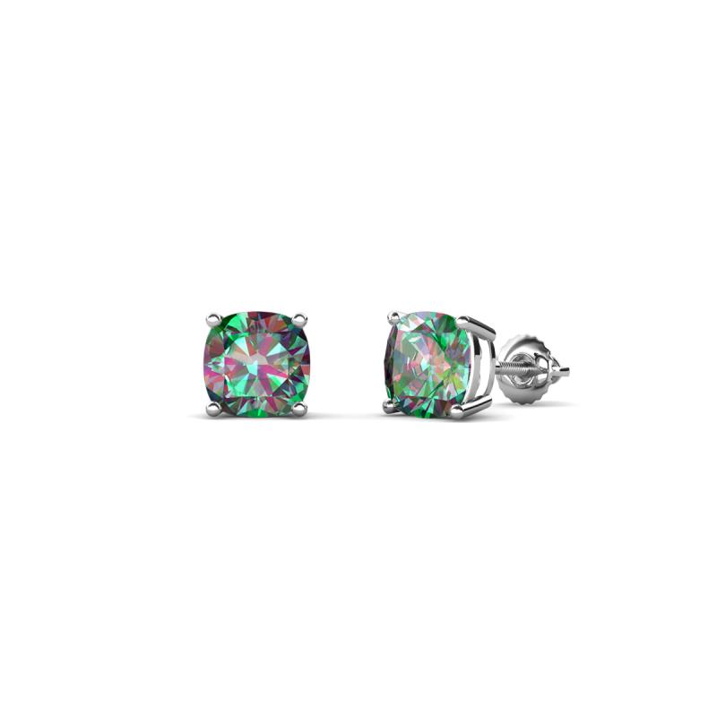 Alida 0.88 ctw (4.00 mm) Cushion Shape Lab Created Alexandrite Solitaire Women Stud Earrings 