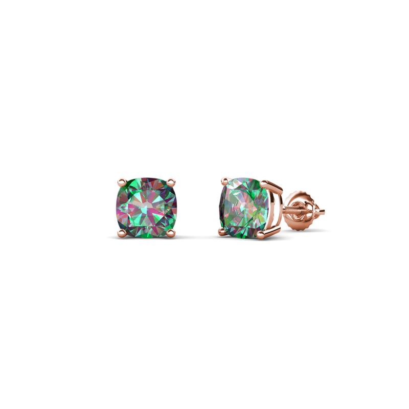 Alida 0.88 ctw (4.00 mm) Cushion Shape Lab Created Alexandrite Solitaire Women Stud Earrings 