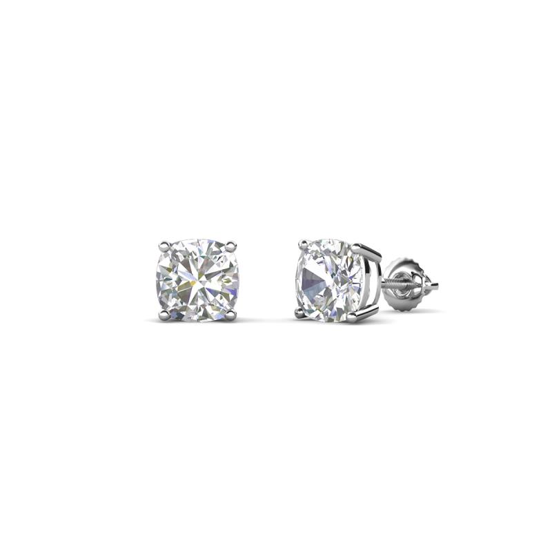 Alida 0.74 ctw (4.00 mm) Cushion Shape Lab Grown Diamond Solitaire Women Stud Earrings 