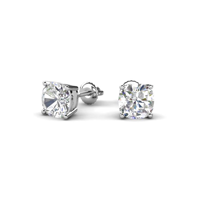 Alida 1.00 ctw (5.00 mm) Cushion Shape Natural Diamond Solitaire Women Stud Earrings 