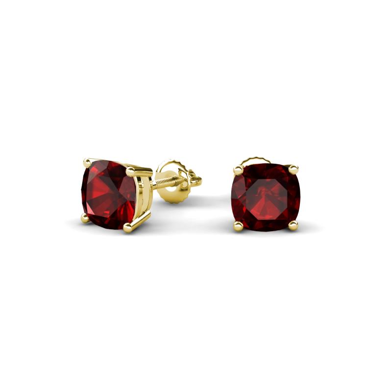 Alida 1.50 ctw (5.00 mm) Cushion Shape Red Garnet Solitaire Women Stud Earrings 