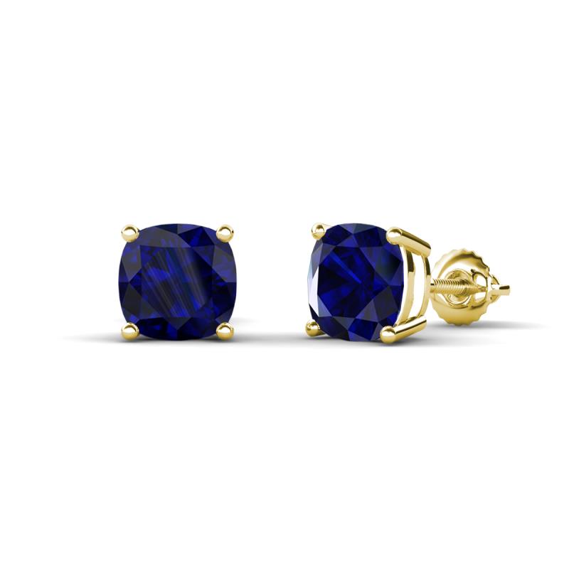 Alida 2.66 ctw (6.00 mm) Cushion Shape Lab Created Blue Sapphire Solitaire Women Stud Earrings 