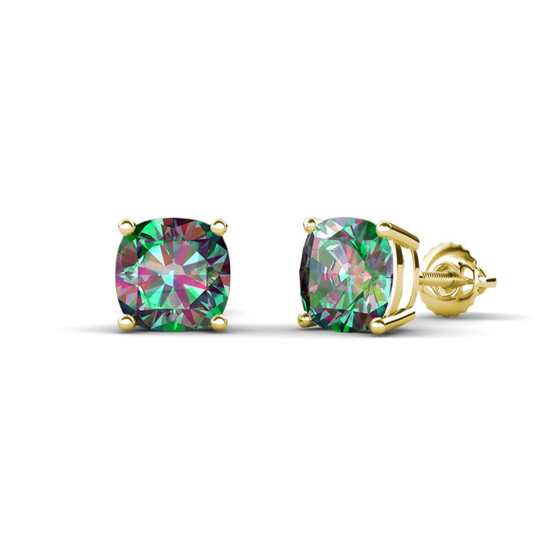 Alida 2.66 ctw (6.00 mm) Cushion Shape Lab Created Alexandrite Solitaire Women Stud Earrings 