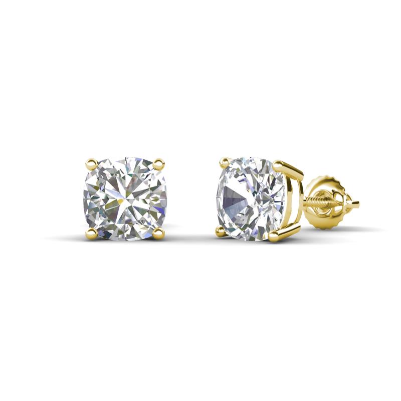 Alida 2.66 ctw (6.00 mm) Cushion Shape Lab Created Blue Sapphire Solitaire Women Stud Earrings 