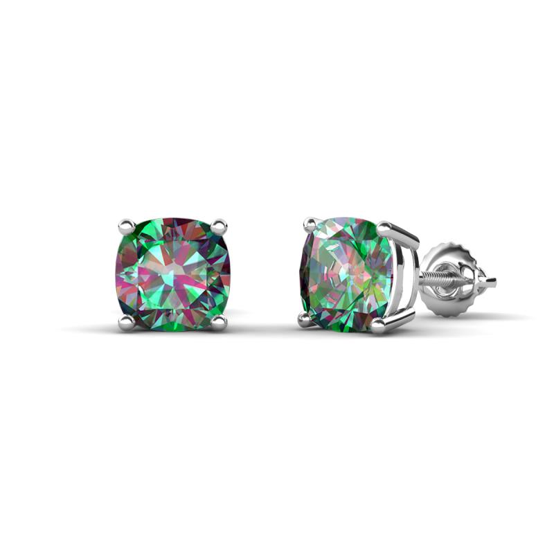 Alida 2.66 ctw (6.00 mm) Cushion Shape Lab Created Alexandrite Solitaire Women Stud Earrings 