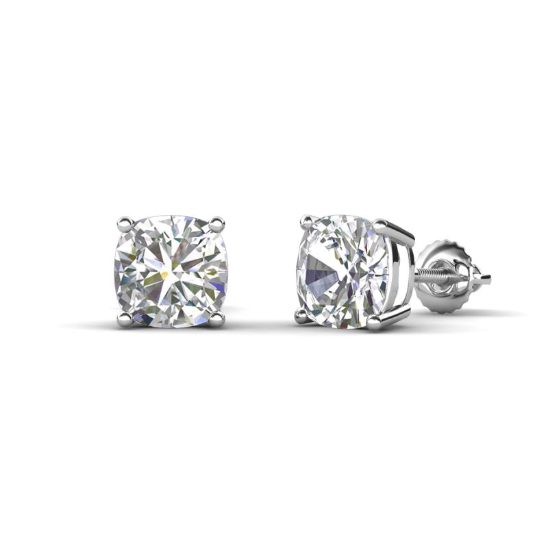 Alida 1.92 ctw (6.00 mm) Cushion Shape Moissanite Solitaire Women Stud Earrings 