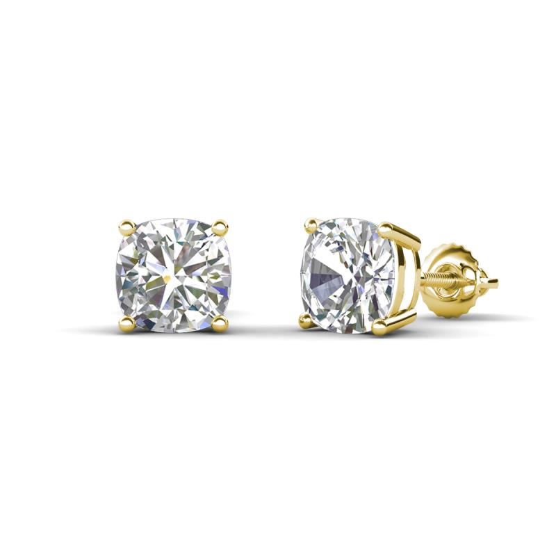 Alida 1.92 ctw (6.00 mm) Cushion Shape Moissanite Solitaire Women Stud Earrings 