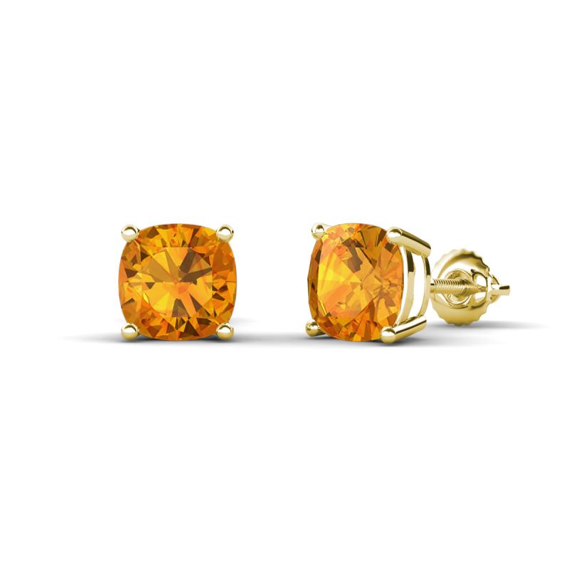 Alida 1.70 ctw (6.00 mm) Cushion Shape Citrine Solitaire Women Stud Earrings 