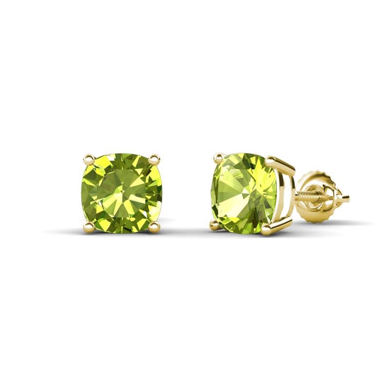 Alida 2.20 ctw (6.00 mm) Cushion Shape Peridot Solitaire Women Stud Earrings 