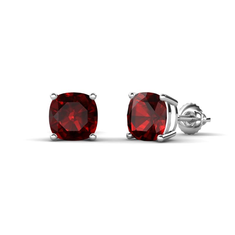 Alida 2.40 ctw (6.00 mm) Cushion Shape Red Garnet Solitaire Women Stud Earrings 