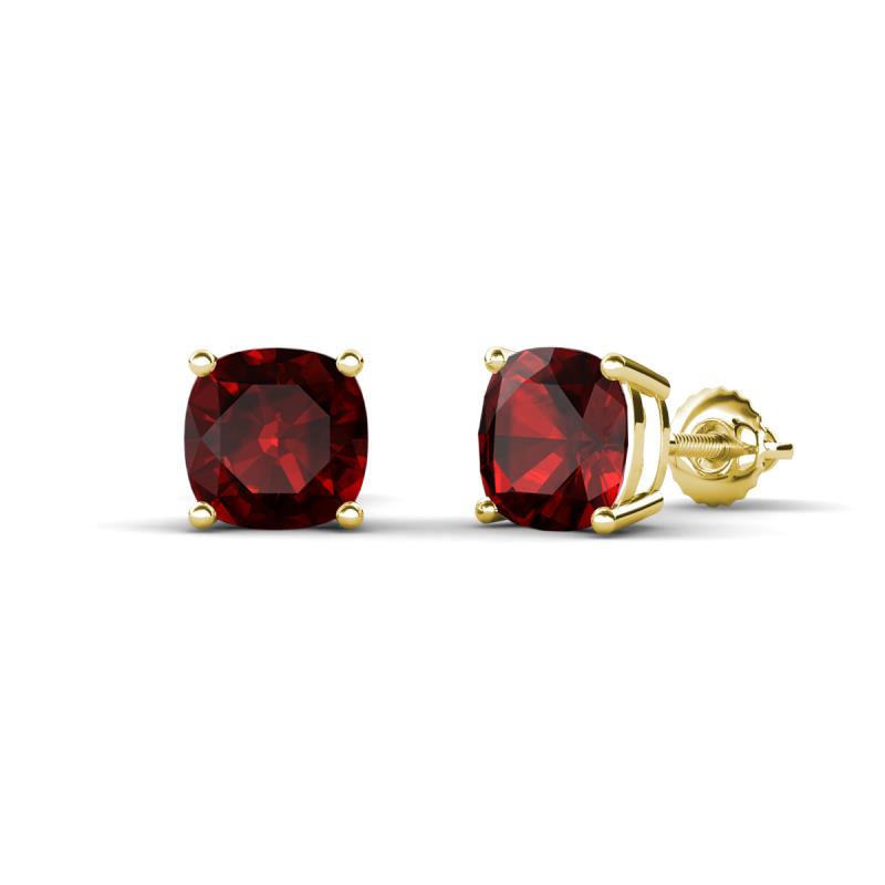 Alida 2.40 ctw (6.00 mm) Cushion Shape Red Garnet Solitaire Women Stud Earrings 