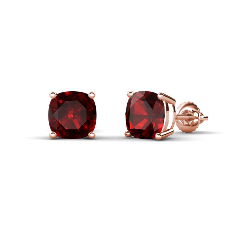 Alida 2.40 ctw (6.00 mm) Cushion Shape Red Garnet Solitaire Women Stud Earrings 
