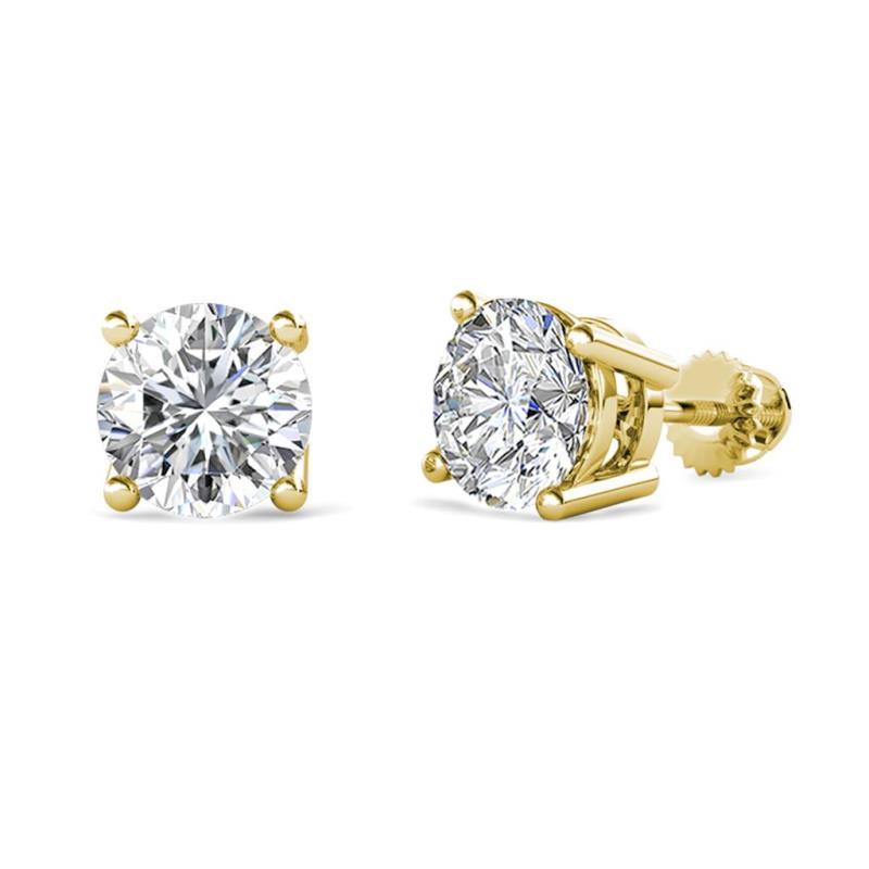 Alina 2.00 ctw GIA Certified Round Natural Diamond Four Prongs Solitaire Stud Earrings 