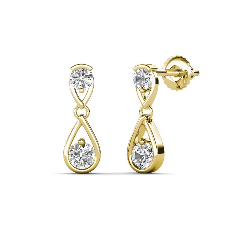Aella 0.50 ctw Lab Grown Diamond Dual Teardrop Women Dangle Earrings 