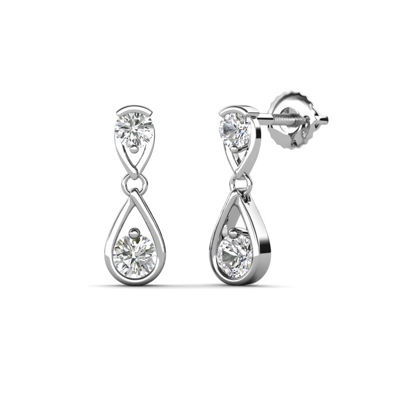 Aella 0.46 ctw Moissanite Dual Teardrop Women Dangle Earrings 