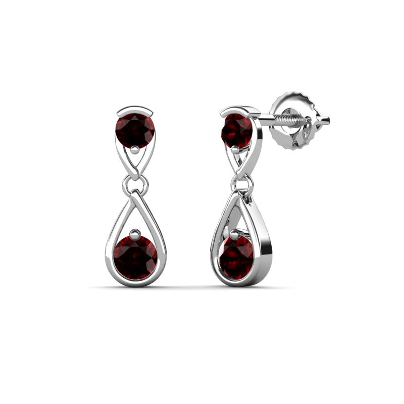 Aella 0.59 ctw Red Garnet Dual Teardrop Women Dangle Earrings 