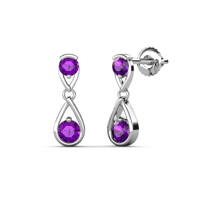 Aella 0.46 ctw Amethyst Dual Teardrop Women Dangle Earrings 