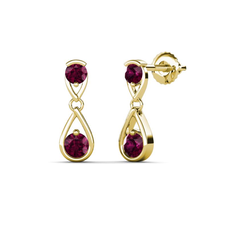 Aella 0.59 ctw Rhodolite Garnet Dual Teardrop Women Dangle Earrings 