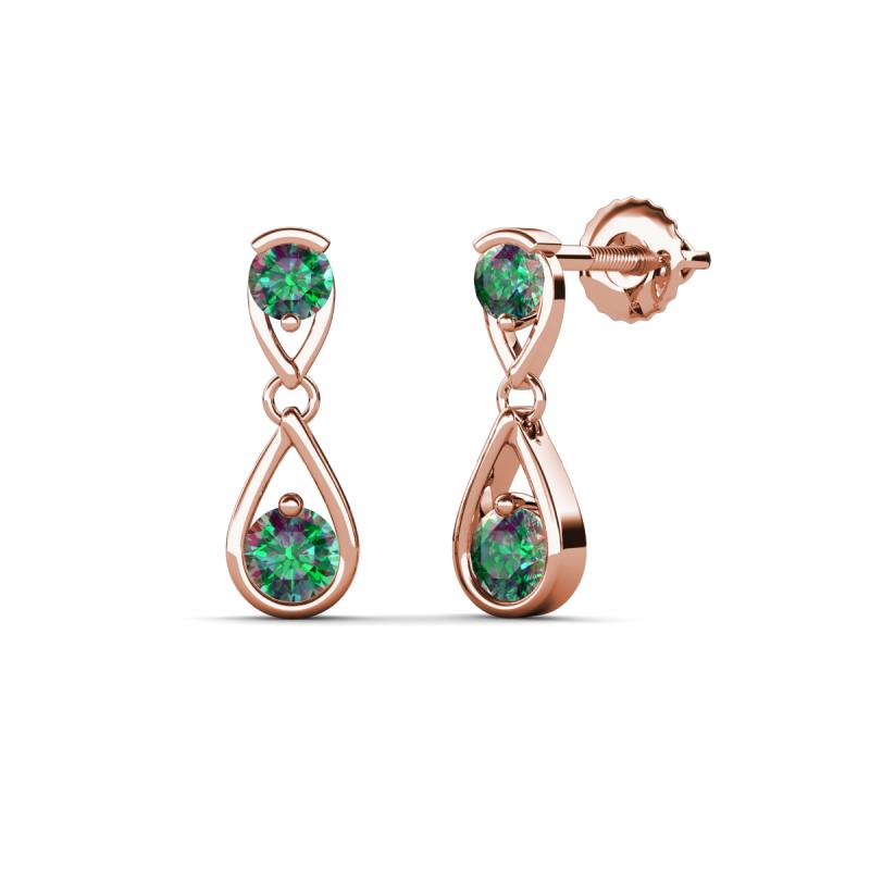 Aella 0.68 ctw Lab Created Alexandrite Dual Teardrop Women Dangle Earrings 