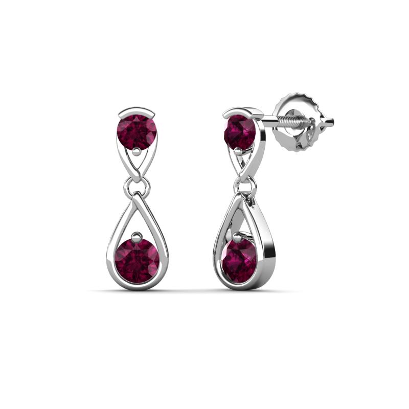 Aella 0.59 ctw Rhodolite Garnet Dual Teardrop Women Dangle Earrings 