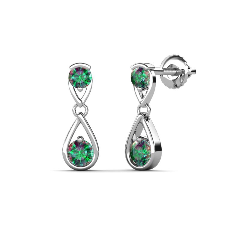 Aella 0.68 ctw Lab Created Alexandrite Dual Teardrop Women Dangle Earrings 