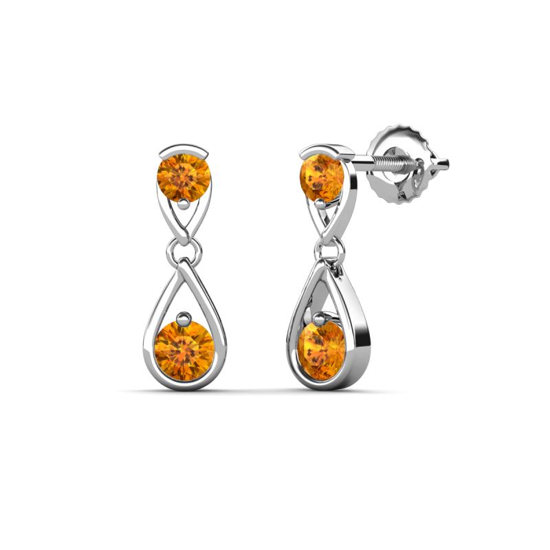 Aella 0.46 ctw Citrine Dual Teardrop Women Dangle Earrings 
