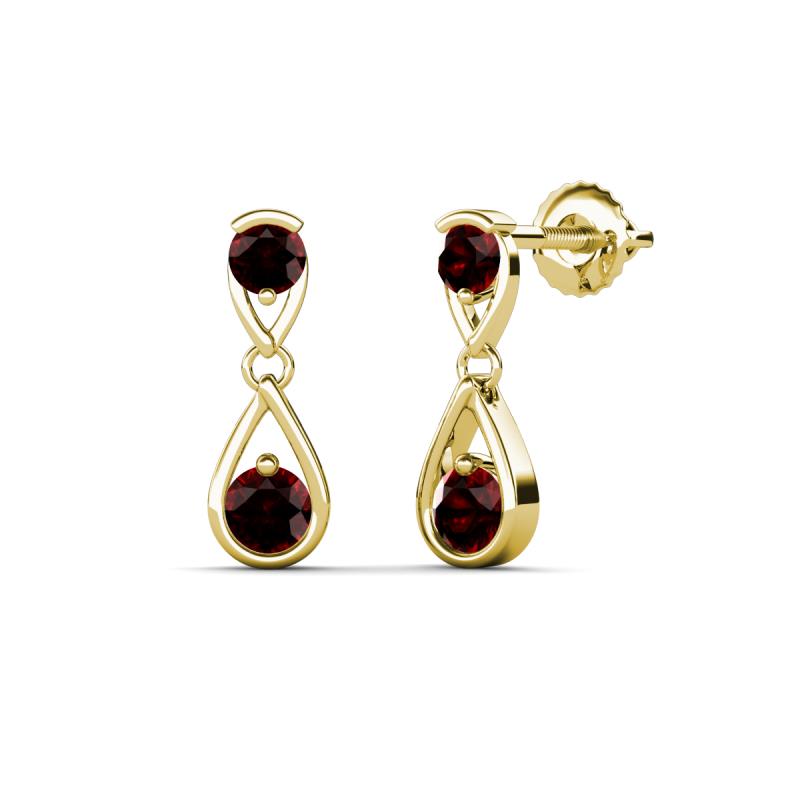 Aella 0.59 ctw Red Garnet Dual Teardrop Women Dangle Earrings 
