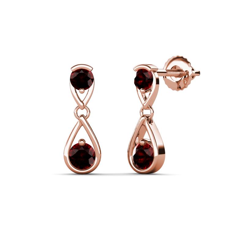 Aella 0.59 ctw Red Garnet Dual Teardrop Women Dangle Earrings 