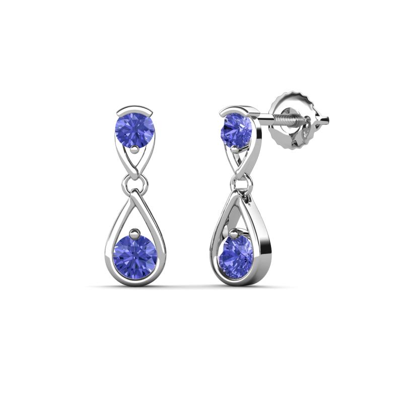 Aella 0.50 ctw Tanzanite Dual Teardrop Women Dangle Earrings 