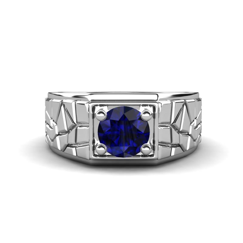 Jamar 1.15 ct Blue Sapphire Nugget Solitaire Men Band (9.50 mm) 