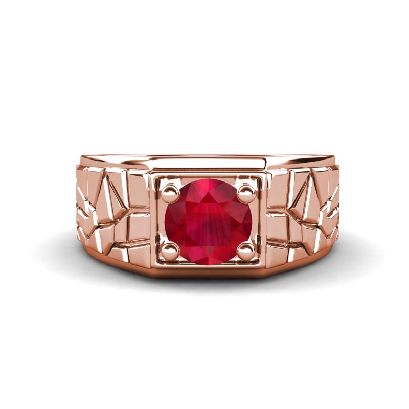 Jamar 0.95 ct (6.00 mm) Ruby Nugget Solitaire Men Band 