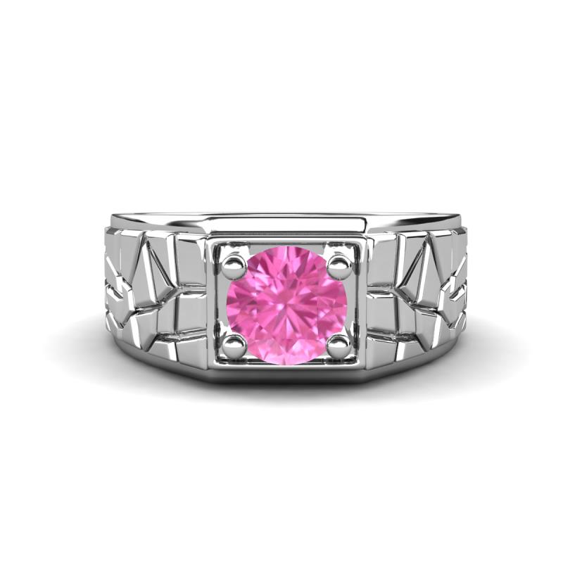 Jamar 1.10 ct Pink Sapphire Nugget Solitaire Men Band (9.50 mm) 