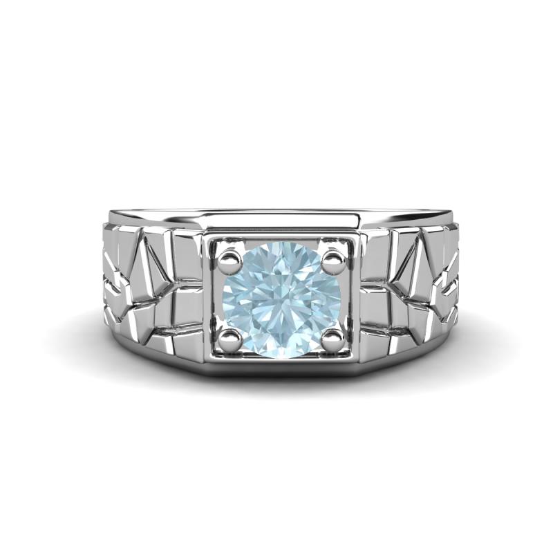 Jamar 0.87 ct Aquamarine Nugget Solitaire Men Band (9.50 mm) 