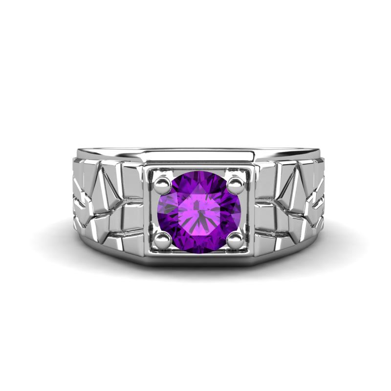 Jamar 0.87 ct Amethyst Nugget Solitaire Men Band (9.50 mm) 