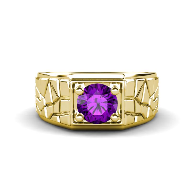 Jamar 0.87 ct Amethyst Nugget Solitaire Men Band (9.50 mm) 