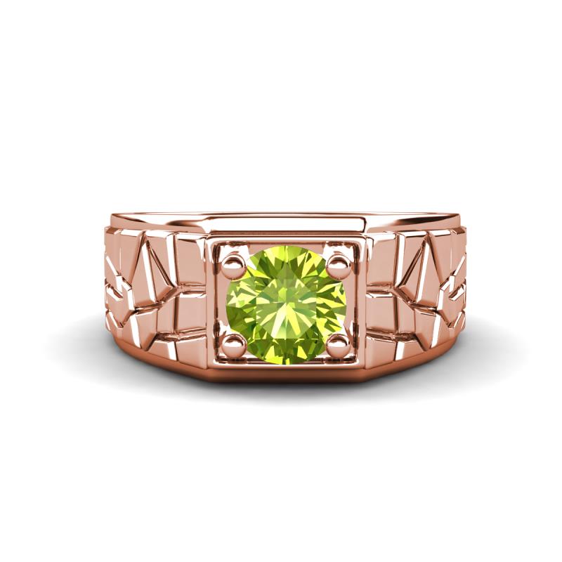 Jamar 1.10 ct (6.50 mm) Peridot Nugget Solitaire Men Band 