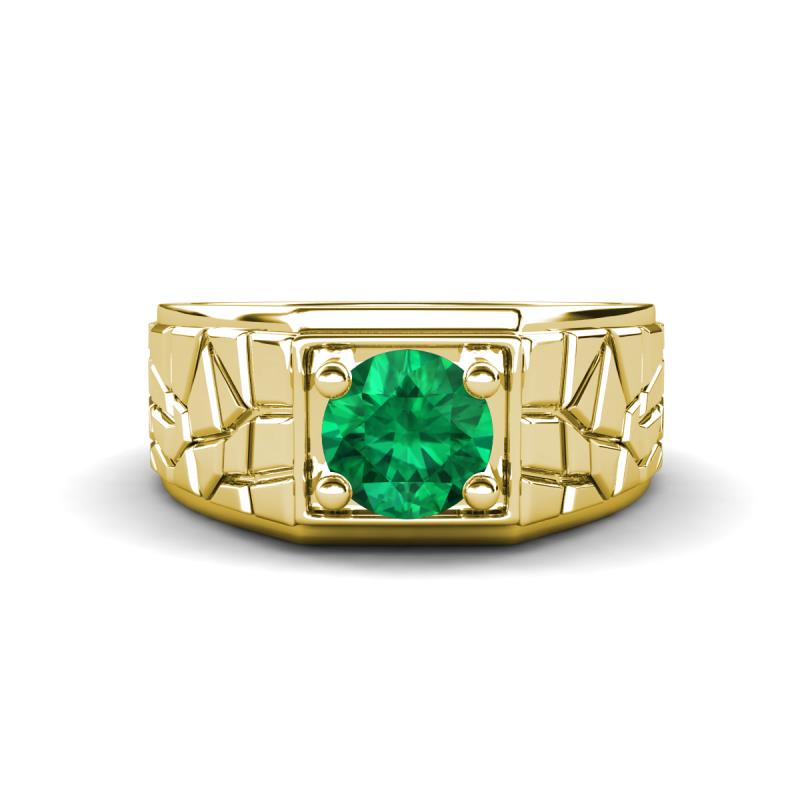 Jamar 0.80 ct Emerald Nugget Solitaire Men Band (9.50 mm) 