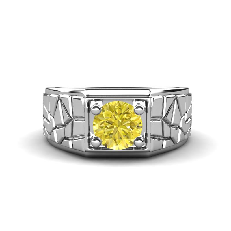 Jamar 0.80 ct Yellow Diamond Nugget Solitaire Men Band (9.50 mm) 