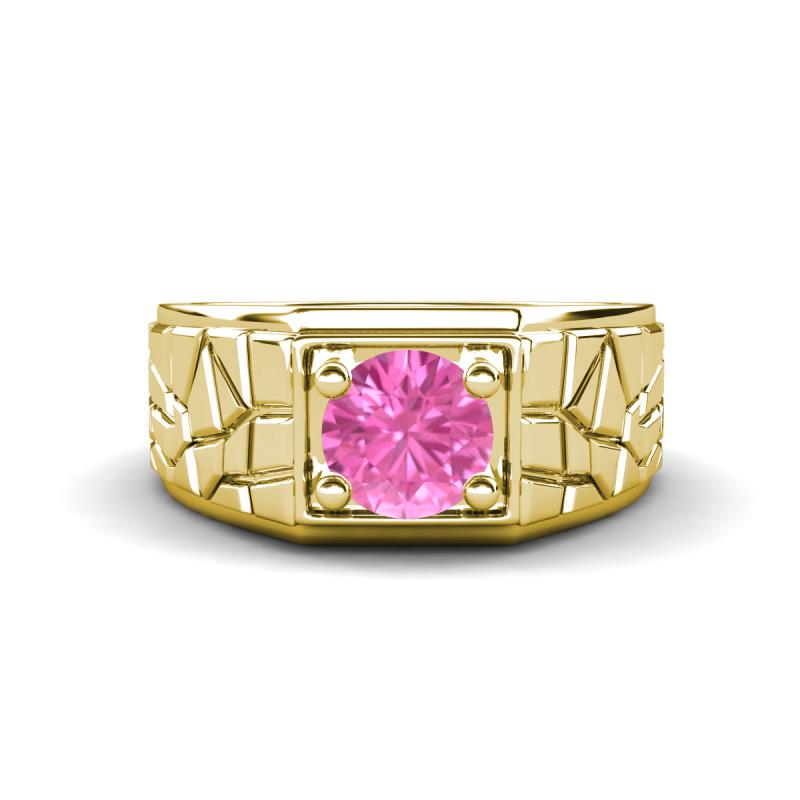 Jamar 1.10 ct Pink Sapphire Nugget Solitaire Men Band (9.50 mm) 