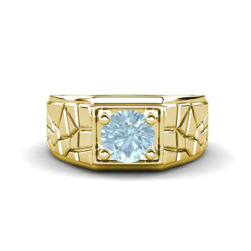 Jamar 0.87 ct Aquamarine Nugget Solitaire Men Band (9.50 mm) 