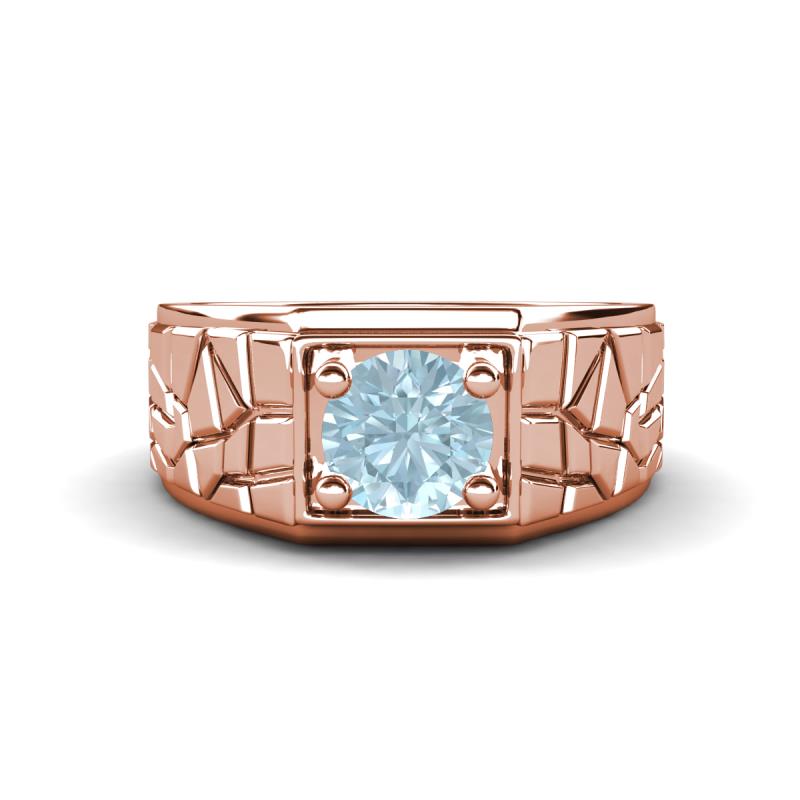 Jamar 0.87 ct Aquamarine Nugget Solitaire Men Band (9.50 mm) 
