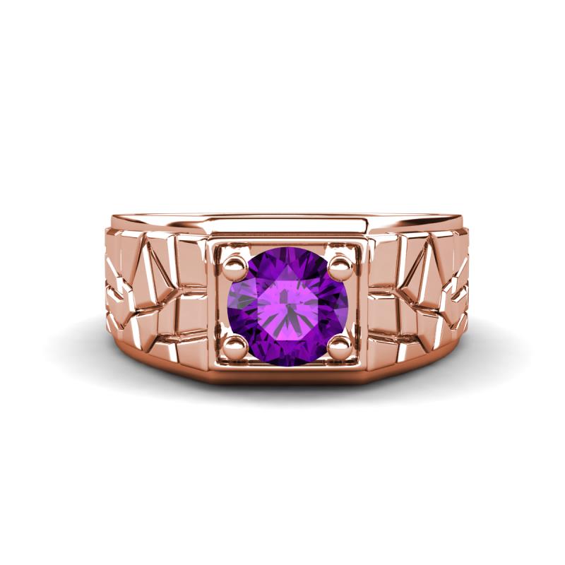 Jamar 0.87 ct Amethyst Nugget Solitaire Men Band (9.50 mm) 