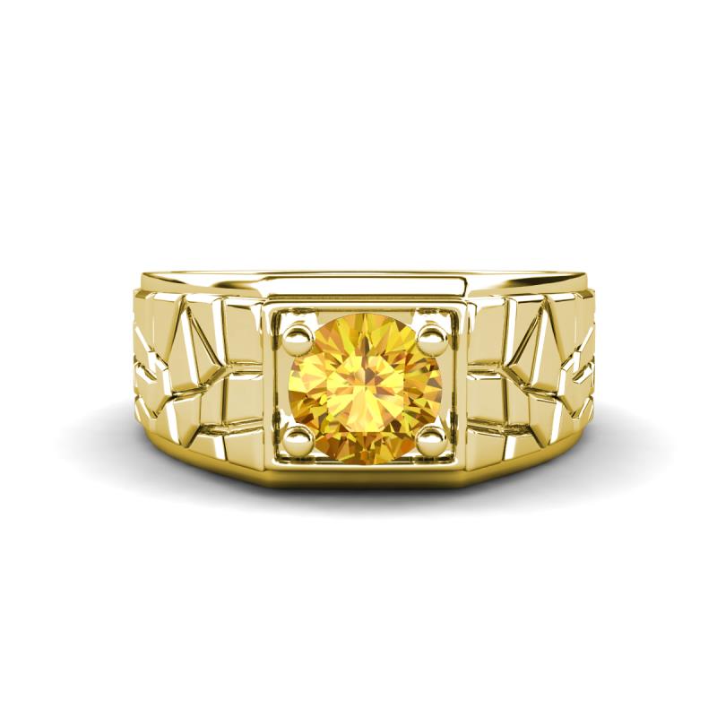 Jamar 0.87 ct Citrine Nugget Solitaire Men Band (9.50 mm) 