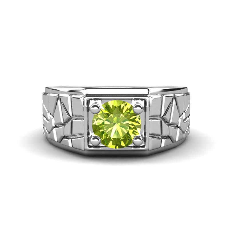 Jamar 1.10 ct (6.50 mm) Peridot Nugget Solitaire Men Band 