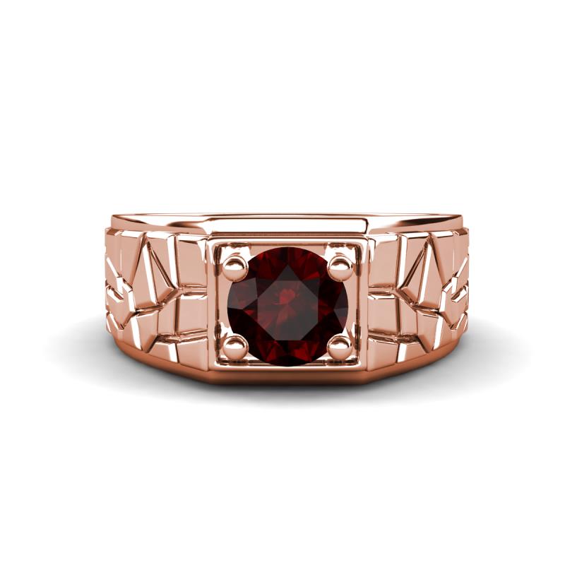 Jamar 1.05 ct Red Garnet Nugget Solitaire Men Band (9.50 mm) 