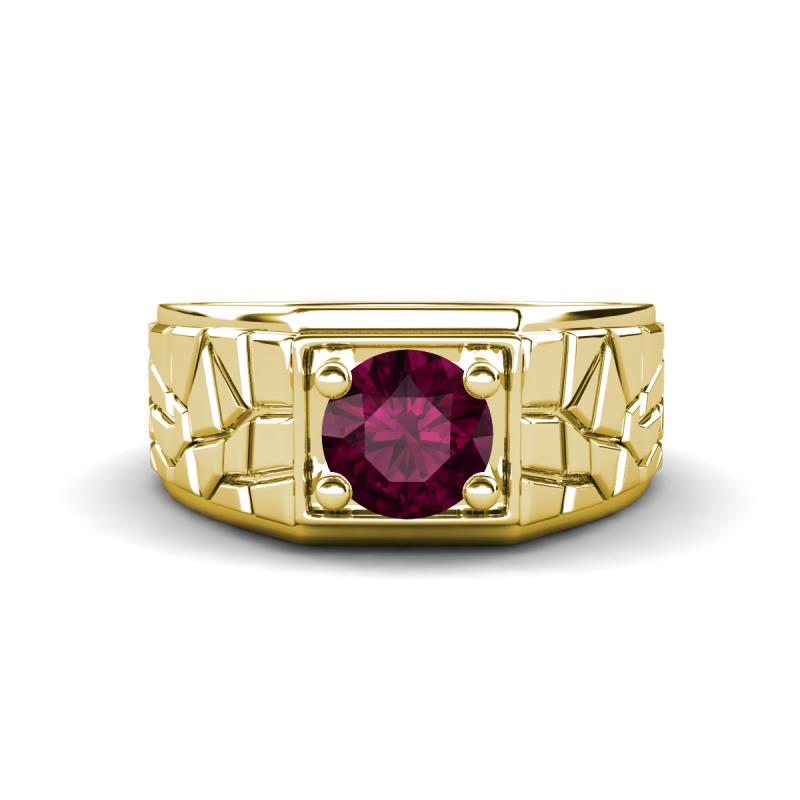 Jamar 1.00 ct Rhodolite Garnet Nugget Solitaire Men Band (9.50 mm) 