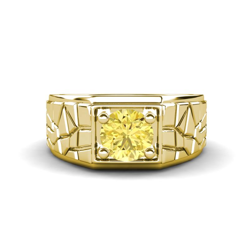 Jamar 0.95 ct Yellow Sapphire Nugget Solitaire Men Band (9.50 mm) 
