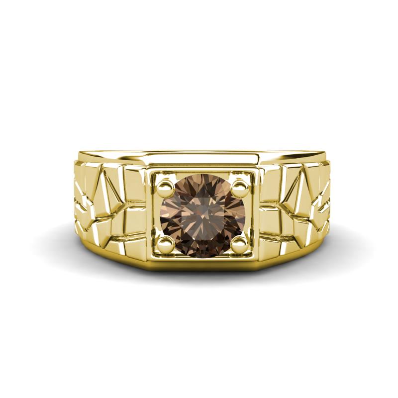 Jamar 1.00 ct Smoky Quartz Nugget Solitaire Men Band (9.50 mm) 