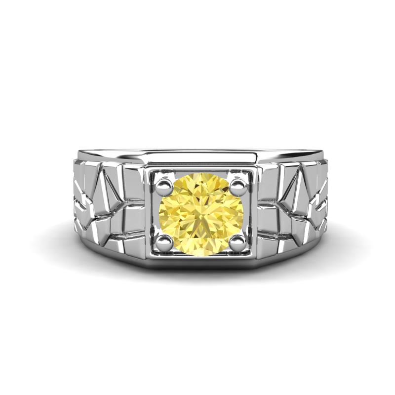 Jamar 0.95 ct Yellow Sapphire Nugget Solitaire Men Band (9.50 mm) 